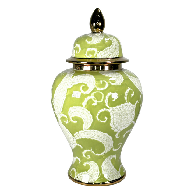 Ginger Jar Green & Gold 21X39Cm