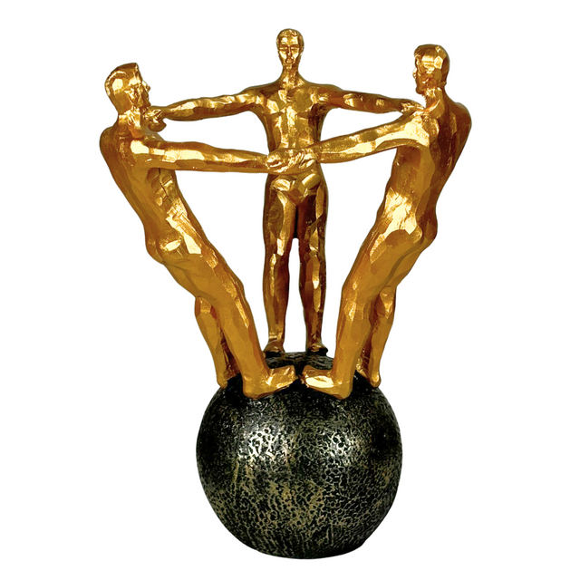 Men On Black Ball 17X18X27cm