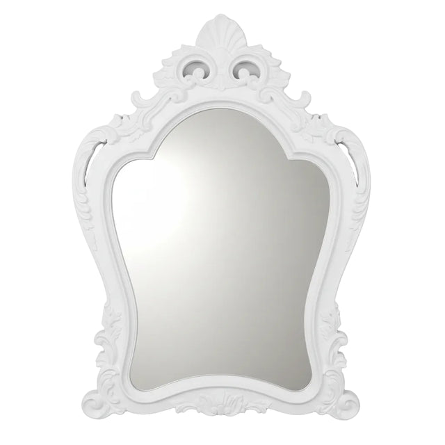 Ornate wall mirror white 88x68cm