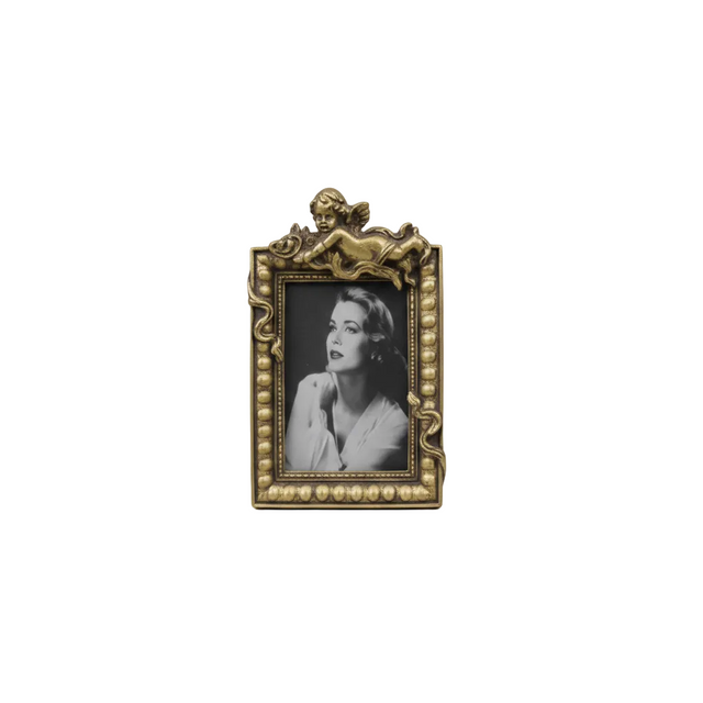 Photo frame with angel 11.684cm - gold