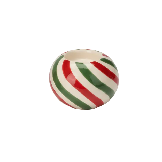 Tealight holder 10x10x7.5cm - with diagonal lines