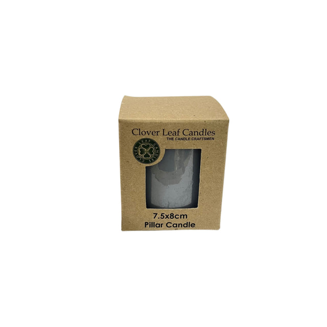 Candle Pillar Grey 7.5x8cm