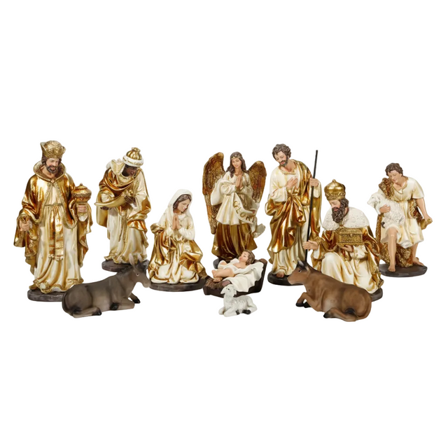 Nativity Set Gold 30Cm Set Of 11