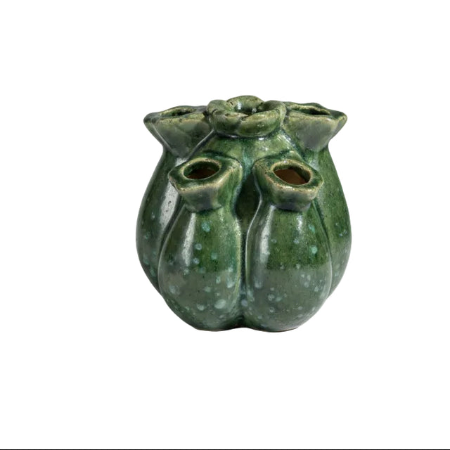 Coral shape vase with six openings 15x15x15cm - Green