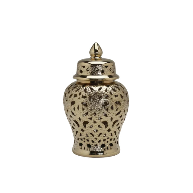 Gold ginger jar 18x43cm