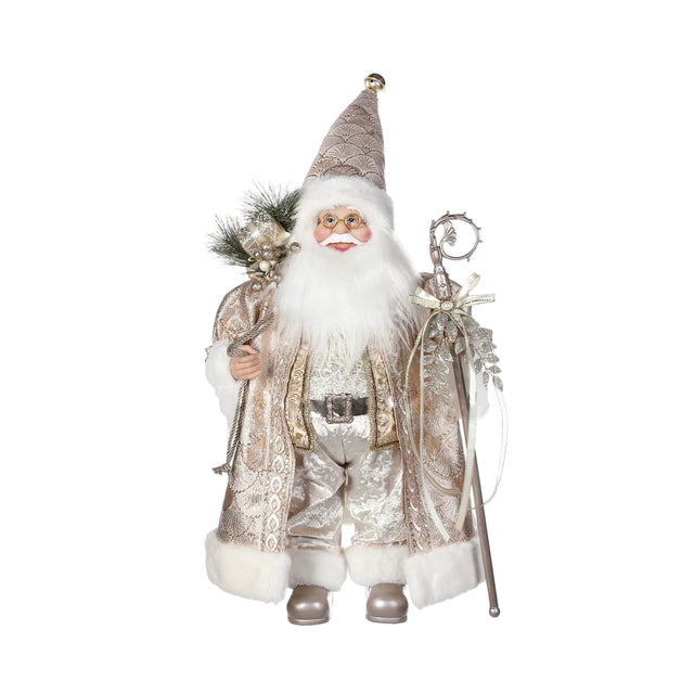 Pink and gold brocade Santa 45cm