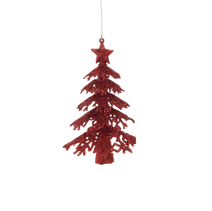 Hang Deco Xmas Tree 16cm Red