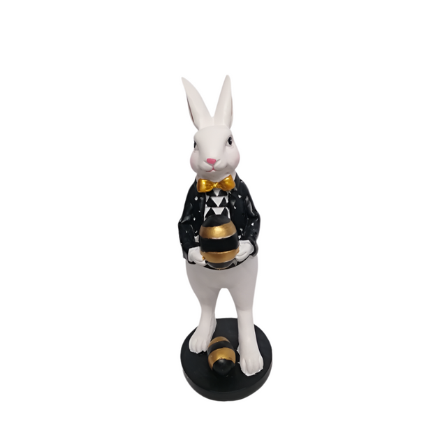 Rabbit with gold & black egg - Boy 30cm