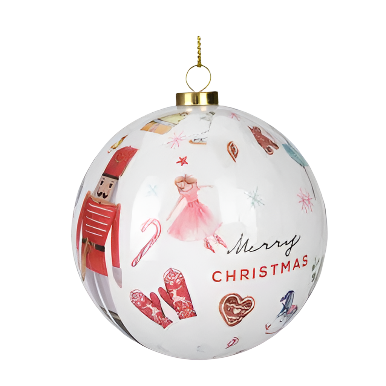 Xmas Ball 8cm Merry Xmas Cookie