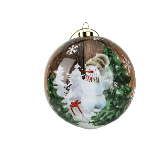 Xmas Bauble 8cm Snowman