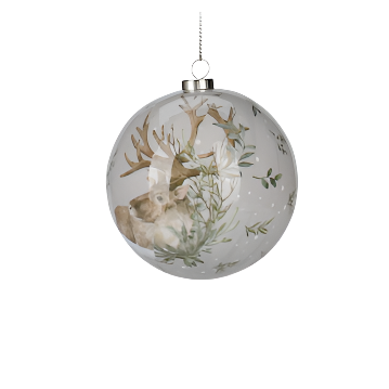 Xmas Ball 10cm Animal - Reindeer
