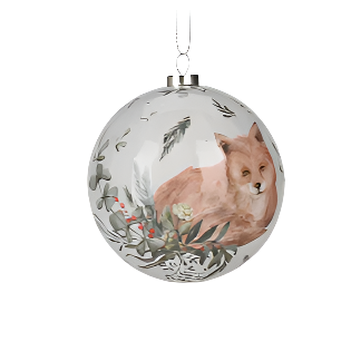 Xmas Ball 10cm Animal - Fox