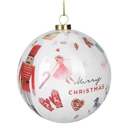 Xmas Ball 10cm Merry Xmas Cookie