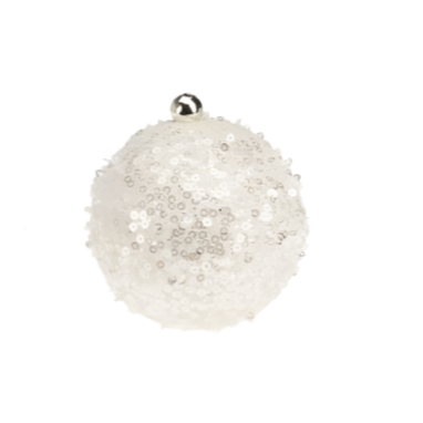 Xmas Ball, Polyfoam, 8cm, Sequins Champagne