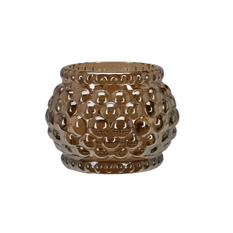 Candle Holder Glass 7cm - Dark brown