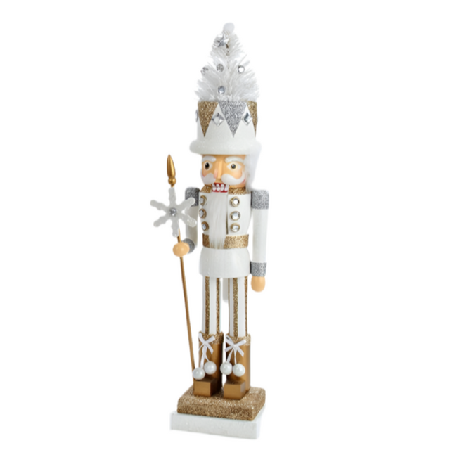 Hollywood Nutcracker with White Tree - Gold 45.72cm