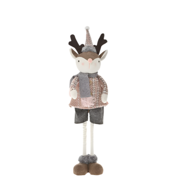Grey Textile Boy Deer 31X40Cm