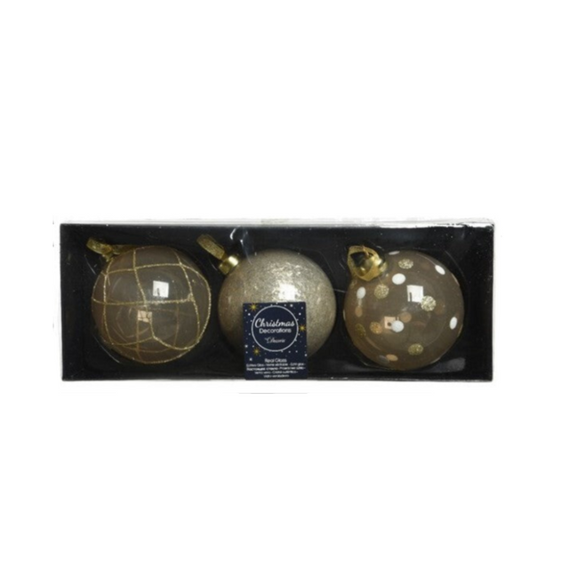 Bauble Glass Pearl Box Of 3