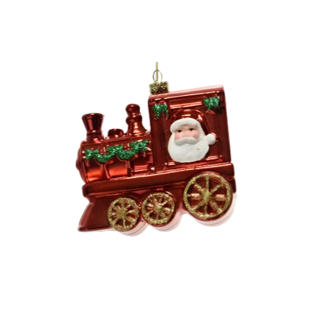 Train With Santa Red Hanging Ornament