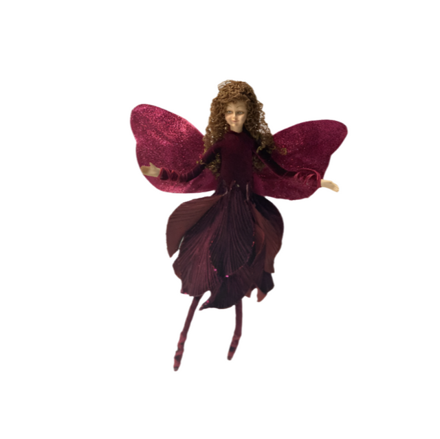 Fairy With Burgundy Dress 32Cm