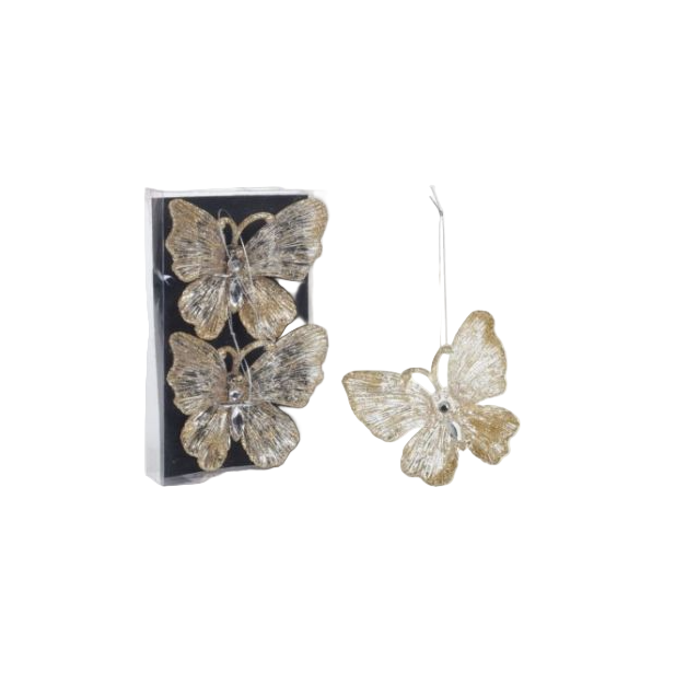 Plastic hanging butterfly 11cm 2psc