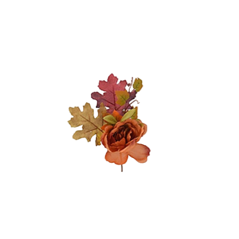 Berry Leaf Autumn Pick with Flower 25cm 17x10x25cm
