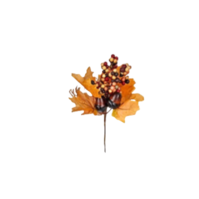Berry leaf autumn pick with acorns 17x10x25cm