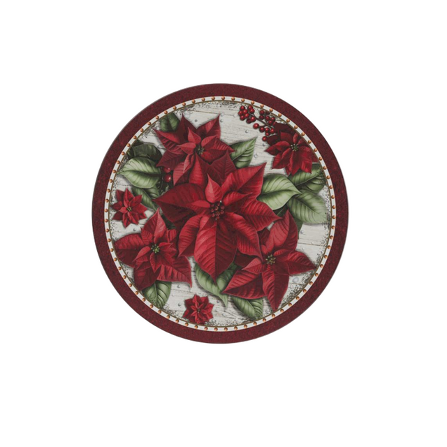 Underplate with poinsettias 33x33x1.5cm