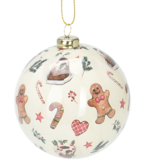 Xmas Ball 7cm With Xmas Design each