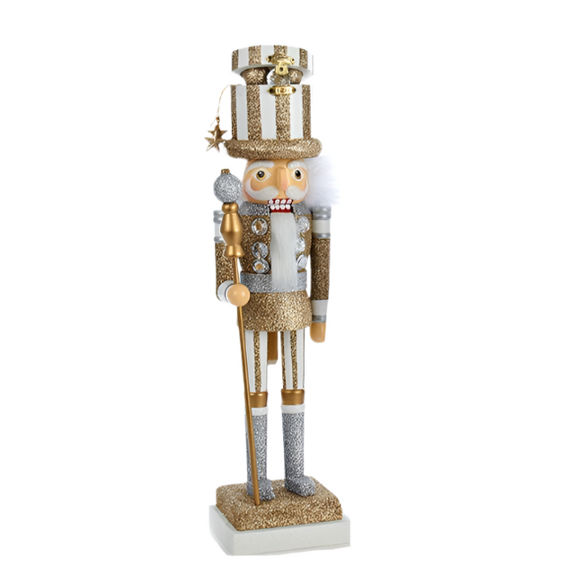 Hollywood Nutcracker giftbox - Gold & Silver 45.72cm
