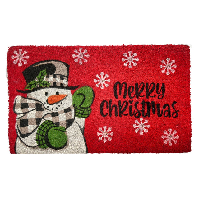 Xmas Mat Snowman W Lights
