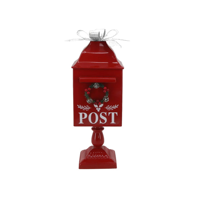 Footed mailbox with white bow