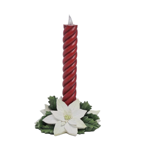 Poinsettia with red candle