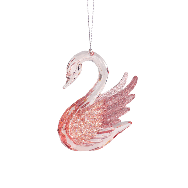 Rose Gold Swan Hanging Ornament