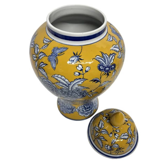 Yellow Ginger Jar - Floral Design 27x51cm