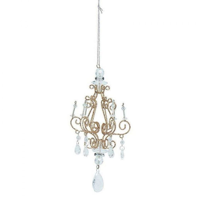 Gold Chandelier With Candles Hanging Ornament