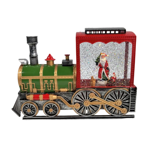 Holiday Train Carrying Santa Musical 33x31x38cm