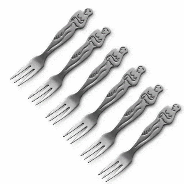 Cake Fork Set Of 6 - Woman