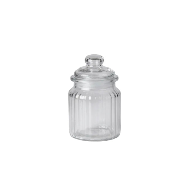 Storage jar glass rib design 7.8x12.5cm - 310ml