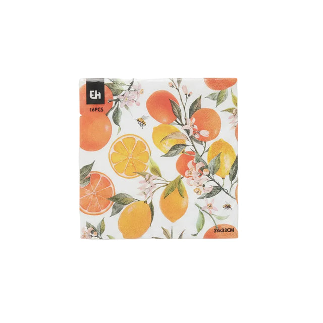 Napkins 16pcs 33x33cm - Oranges and Lemons