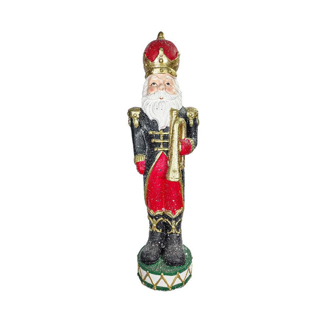 Santa Nutracker With Trumpet 19X18X64Cm