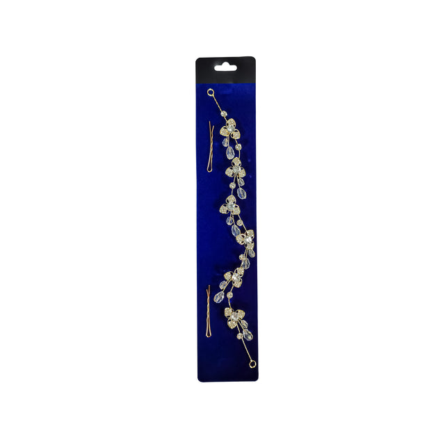 Crystal string - Gold flower with diamonds