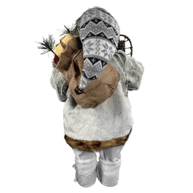 Santa With Fur And Scarf 90Cm