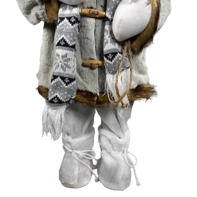 Santa With Fur And Scarf 90Cm