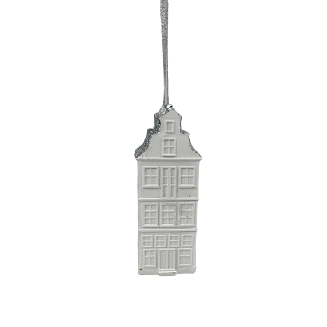 White And Silver House Tree Pendant 4x4x11cm