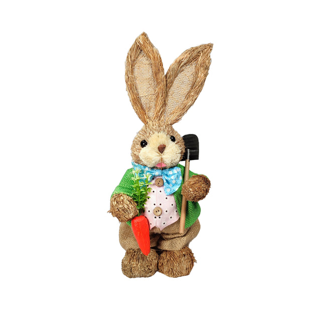 Grass Bunny Boy With Spade And Carrot 35Cm
