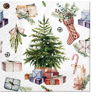Serviette 16pcs, 33X33cm, Xmas Tree