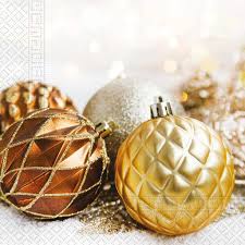 Xmas Glitter Ball 3 Ply Napkins 33x33cm 20pcs