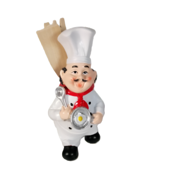 Chef With Pan with Egg 8X9X21cm