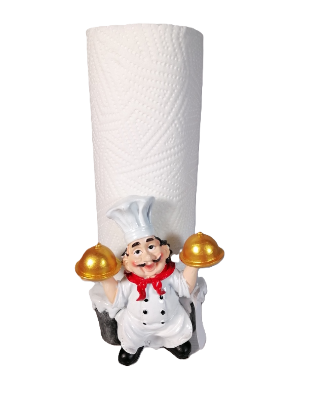 Chef With Paper Towel Holder With 2 X Kloshes 16X11X13cm